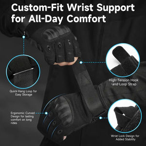 Gants sans doigts pour hommes et femmes, tactiques, antidérapants pour le sport et autres activités, gants de protection, design personnalisé - Product Image 4
