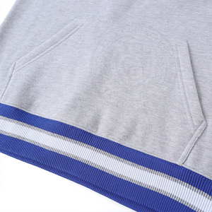 Sorority Zeta Phi Gray Crew Neck Knitted Cotton <b>Bamboo</b> Fiber Embroidery Greek Letter ZPB Blue White Stripes Women's Sweatshirt - Product Image 5