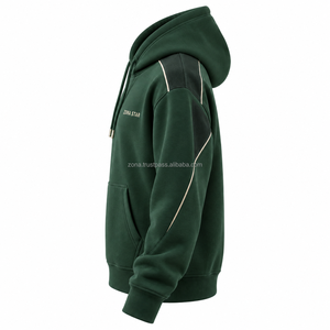 เสื้อฮู้ดดี้ ZONA STAR รุ่น Unisex สีเขียว ผ้าสแปนเด็กซ์/โพลีเอสเตอร์ ขนฟลีซ ซิปหน้า สวมใส่สบายๆ สำหรับฤดูใบไม้ผลิ ทรงปกติ มีกระเป๋า ดีไซน์ปักลาย - Product Image 2