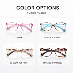 Gafas de Lectura para Mujer, Diseño Ojo de Gato, Ovaladas, Ligeras, Marco de Plástico, Logotipo Personalizado, Venta al Por Mayor, +1.00 a +4.00 - Product Image 3