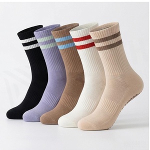Crew <b>Socks</b> Striped Pattern Breathable Knitted for Adults Daily Casual Wear Standard Thickness - Product Image 3