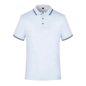 Camisa de golf de manga corta de secado rápido para hombre 2025 logotipo personalizado al por mayor para uniforme de polo con cuello de dos colores de patrón sólido - Product Image 1