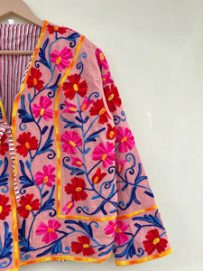 Veste kimono en velours de coton 100% faite à la main |   Automne/Hiver Respirant Écologique Anti-rides Séchage rapide Col rond matelassé - Product Image 5