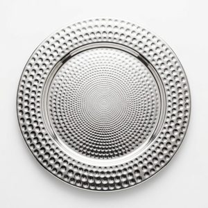 Plato Decorativo Hecho a Mano de Acero Inoxidable SS304 de 33 cm con Acabado Pulido Espejo Graduado Peen Nadi para Decoración del Hogar, Hoteles, Bodas y Fiestas - Product Image 1