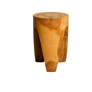 Tabouret Ottoman Trépied en Bois de Teck Massif ARTERRA pour Salon, Hôtel, Appartement, Villa – Siège Polyvalent au Design Rustique/Moderne - Product Image 1