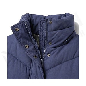 Hooded Quilted Waterproof <b>Bubble</b> Jacket Black Full Sleeve Winter Windproof Cotton Shell Knitted Fabric Polyester Filling Stand - Product Image 4