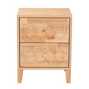 Modern Kayla Nightstand Solid Teak Wood <b>High</b> Quality Natural Finish 2 Drawers Bedroom Furniture Home Use - Product Image 2