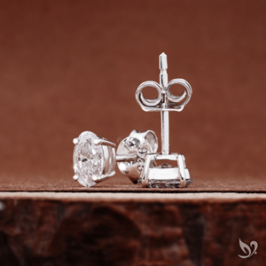 0.50 Ct Each Oval Cut Lab Grown Diamond <b>Stud</b> <b>Earrings</b> Prong Set 925 Sterling Silver Elegant Everyday <b>Fine</b> Jewelry - Product Image 2