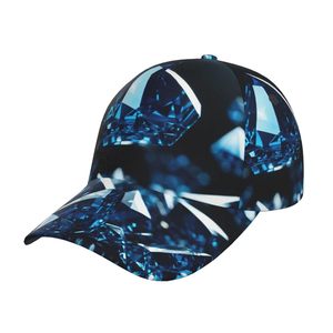 Gorra de Béisbol de 6 Paneles con Estampado Animal Geométrico Azul, Unisex, Ajustada, Panel Frontal de Lona, Transpirable, Impermeable, Moda Casual - Product Image 3