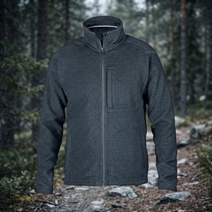 Men's <b>Fleece</b> Jacket Stand Collar <b>Zipper</b> Closure Solid Color Casual Breathable Windproof Sherpa Lined Polyester Winter Wear - Product Image 4