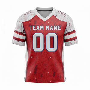 Maillot d'entraînement de football américain personnalisé pour adultes, manches courtes, respirant, option grande taille, 100 % polyester, col en V - Product Image 5