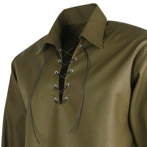 Chemise Kilt Jacobite Écossaise Traditionnelle Personnalisée pour Homme, en Coton, à Manches Longues, Style Rétro, à Lacets, pour Costume, Vente en Gros - Product Image 4