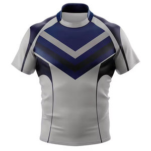 Maillot de rugby respirant sur mesure, grande taille, manches courtes, haute qualité, tenue d'équipe, uniforme de rugby, vêtements de sport en gros - Product Image 1