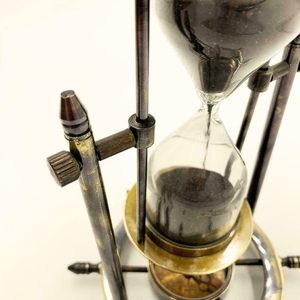 Solid Brass Stand Revolving and <b>Timer</b> 8 Inch Ship Maritime Wooden and Brass <b>Sand</b> <b>Timer</b> Hour Glass Sandglass Wheel Hourglass with - Product Image 3