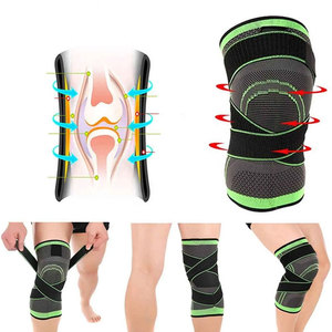 Genouillère de soutien en Spandex respirant, manchon de compression unisexe avec fermeture auto-agrippante, noir et vert, protection sportive - Product Image 4