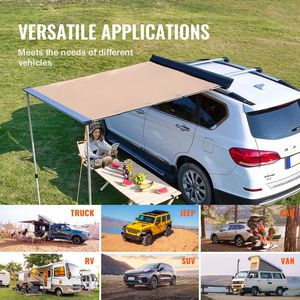 Large 6.6 X 8.2 <b>Car</b> Side <b>Awning</b> PU3000mm UV50+ Retractable Vehicle <b>Awning</b> with Waterproof Storage Bag Side Coverage Shade B - Product Image 1
