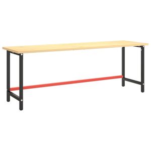 Cadre de table de travail en métal thermolaqué noir mat et rouge mat - Product Image 2