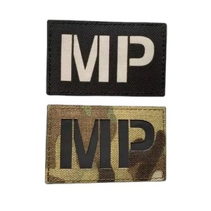 MP Tactical <b>Patch</b> Rectangle Woven Fabric Embroidered Dual Sided <b>Sew</b> <b>On</b> Camouflage and Black - Product Image 1