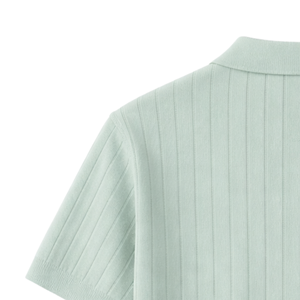 Polo de Punto a Rayas para Hombre, Manga Corta, Cierre de Botones, Algodón Premium, Corte Ajustado, Estilo Casual Elegante, Ropa de Verano Transpirable, Venta al Por Mayor - Product Image 6