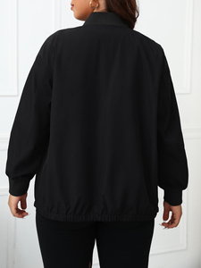<b>Women</b> Hooded Bomber <b>Jacket</b> <b>Lightweight</b> Zip Up Casual Outerwear With Adjustable Hood Ribbed Hem And Side Pockets For Daily - Product Image 3