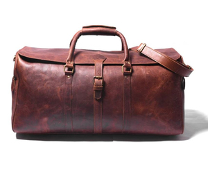 Street Fashion Lightweight Genuine Leather Weekender <b>Duffel</b> <b>Bag</b> Zipper Closure Foldable Portable Travel Durable - Product Image 3