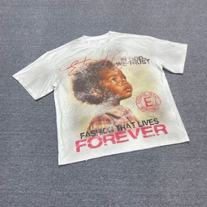 เสื้อยืดคอตตอนเจอร์ซีย์ DTG พิมพ์โลโก้ตามสั่ง 100% ผ้าคอตตอนหนา 300 กรัม สไตล์สตรีทแวร์ทรงโอเวอร์ไซส์ ใส่สบาย คุณภาพสูงสำหรับผู้ชาย - Product Image 1