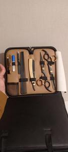 Kit de coiffure professionnel pour salon de coiffure, avec peigne, pince, rasoir noir, ciseaux de coupe de cheveux professionnels, qualité supérieure - Product Image 3