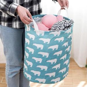 Large Capacity Foldable Cotton <b>Linen</b> Laundry <b>Basket</b> Collapsible Waterproof Lightweight Storage for Bathroom Wardrobe Toys - Product Image 5