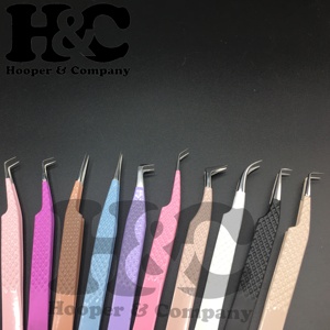 Ensemble de pinces à cils à pointe pointue en acier inoxydable, pointes argentées, quantité minimale de commande durable, vison, vente en gros - Product Image 3