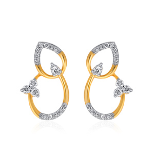 Boucles d'oreilles pendantes en or jaune 18 carats, style papillon à double boucle, avec diamants de laboratoire, bijoux fins élégants pour femmes, mariage - Product Image 2