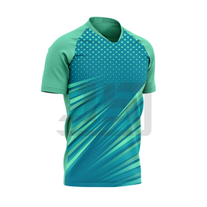 Maillot de football unisexe confortable, respirant, léger, à séchage rapide, à manches courtes, haut d'entraînement sportif 100% coton - Product Image 3