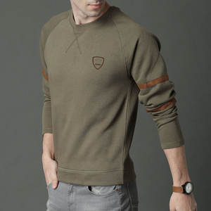 Qualité supérieure Coton mélangé Raglan Crewneck Pull Polaire Sweat Hommes Personnalisé 3D Hiver Plain Dyed Hoodies Sweatshirts - Product Image 4