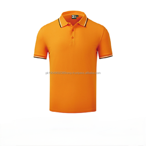 Polo à col intercolor de haute qualité anti-rides et anti-rétrécissement coupe confortable polo de même style pour hommes et femmes - Product Image 2