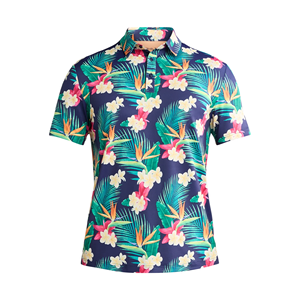 Polo homme grande taille à col rabattu imprimé, coupe ajustée, manches courtes – Nouvelle collection, offre spéciale – Origine BD - Product Image 1