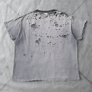 <b>Men's</b> Gray O-Neck Short Sleeve T-<b>Shirt</b> 100% Cotton Jersey Knitted Casual Regular Fit <b>Skulls</b> Front High Street Anti-Shrink 300g - Product Image 3