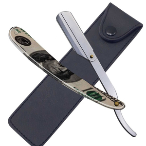 Navaja de Afeitar Recta Premium de Acero Inoxidable, Plegable, con Funda, para Hombres, Herramienta Profesional de Peluquería, OEM - Product Image 1