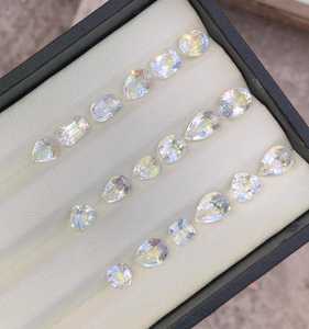 Natural Rainbow Moonstone Faceted Lot Blue <b>Flash</b> Loose Gemstones Wholesale Jewelry Making Stones Madagascar - Product Image 1