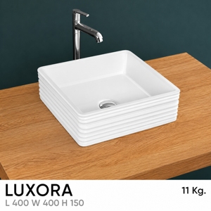 Lavabo de Cerámica Moderno LUXORA con Desbordadero, Capacidad de 12L, Acabado Sanitario - Product Image 2