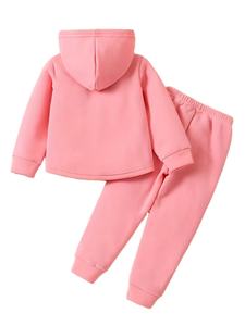 Conjuntos de Ropa de Dos Piezas de Punto de Algodón 100% de Manga Larga con Logotipo Personalizado en Relieve de Alta Calidad para Niñas al por Mayor en Bangladesh - Product Image 2