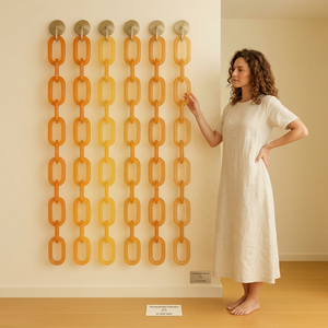 Artistic <b>Resin</b> Link Chain <b>Sculpture</b> Irregular Shape Hand Painted Modern Fashion Home Decor Collectible Art Piece Swill Pattern - Product Image 1