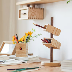 Nouveau style, porte-accessoires carré moderne réglable pour stylos et crayons, fournitures de bureau, organisateur en bois de haute qualité - Product Image 6