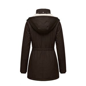 Parka de Invierno para Mujer, Manga Larga, Forro Polar Premium, Cierre de Cremallera, Cuello Alto, Color Marrón, Chaqueta Térmica - Product Image 3