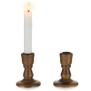 Portavelas Doble de Madera Sheesham al por Mayor - Madera de Palisandro India Hecha a Mano - Product Image 1