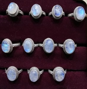 Onyx <b>Sterling</b> <b>Silver</b> Freshwater Pearl Channel <b>Set</b> Unisex <b>Rings</b> for Gift Party & Anniversary - Product Image 2