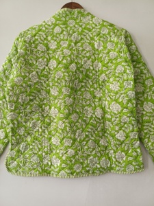 Veste en coton matelassée réversible à motifs floraux, imprimée à la main, style bohème avec lurex, pour l'hiver et l'été - Product Image 6