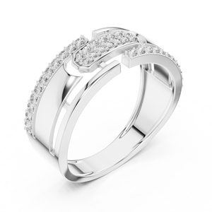 Anillo de diamantes cultivados en laboratorio con corte redondo THE UNITY EDGE, engastado en oro amarillo de 18 quilates, para bodas, compromisos, regalos, uso diario en la oficina, para hombres. - Product Image 5