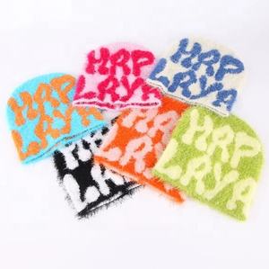 Venta al por mayor Unisex All Over puff impresión acrílico personalizado invierno gorros de punto jacquard skully gorros gorras - Product Image 3