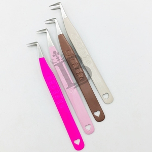 Top Quality <b>Eyelash</b> Tweezers Heart Cut Bottom <b>Mink</b> <b>Eyelash</b> <b>Extension</b> Volume Tweezers Stainless Steel Russian Volume - Product Image 1