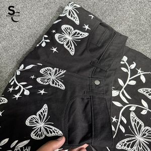 Jeans de Mezclilla con Estampado de Mariposas Ecológicos, Totalmente Personalizables y de Alta Calidad para Hombre y Mujer, Corte Recto, 100% Algodón, Servicio OEM - Product Image 4