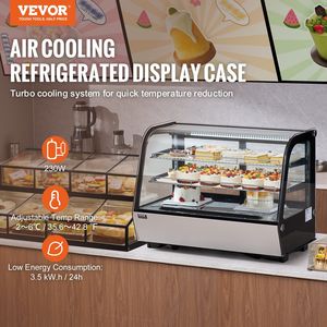 Vetrina Refrigerata da Banco per Pasticceria con Illuminazione LED, 5 Cu.Ft./146L, 2 Ripiani, Attrezzatura per Cucine Commerciali - Product Image 2